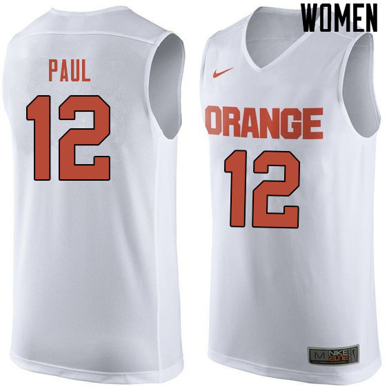 Women #12 Brendan Paul Syracuse White College Basketball Jerseys Sale-White